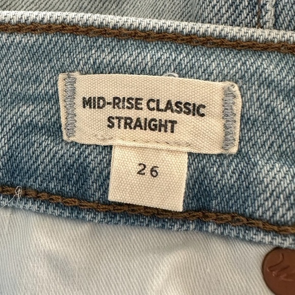Madewell Women's Mid-Rise Classic Straight Jeans Knee-Rip Edition - Picture 7 of 15